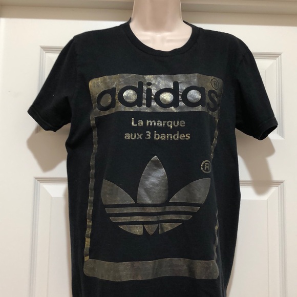 adidas Tops - Adidas Black Logo Tee Size S